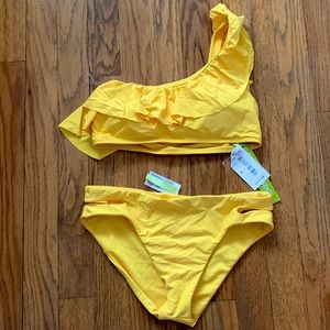 Gianni Bini Bright Yellow Ruffle Bikini Set